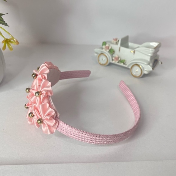 New Girls head bands pink embellished handmade - Picture 16 of 16